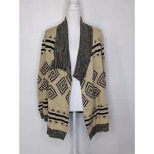 Charming Charlie Beige Size Small Open Cardigan Black Beige Long Sleeve